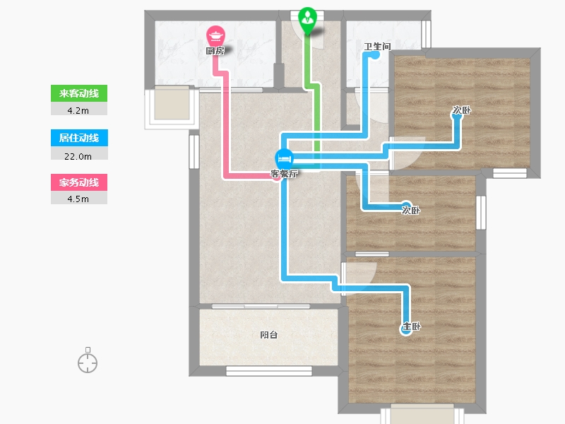 福建省-厦门市-特房樾琴湾　78m²-62.38-户型库-动静线