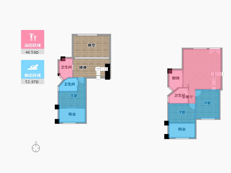 福建省-厦门市-欣盛丰森林海1号楼158m²-114.82-户型库-动静分区