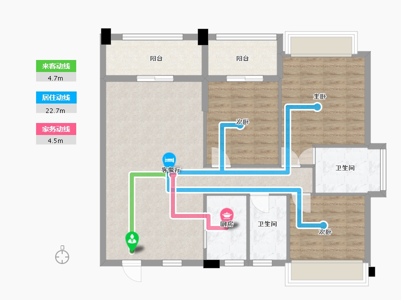 广东省-广州市-富城华庭01户型10栋119㎡-95.20-户型库-动静线