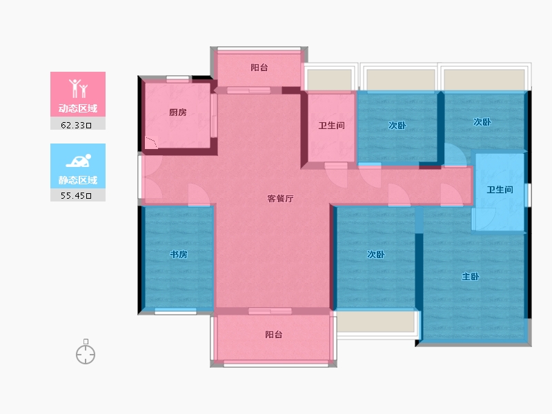 广东省-广州市-招商臻园6栋，7栋143㎡户型-104.75-户型库-动静分区