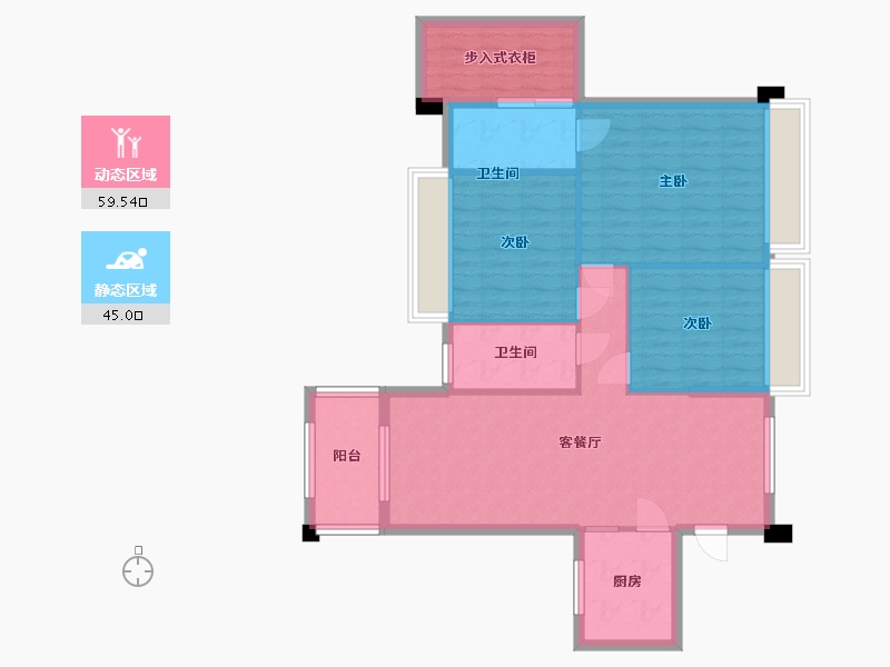 广东省-广州市-富城华庭03户型10栋119㎡-94.77-户型库-动静分区