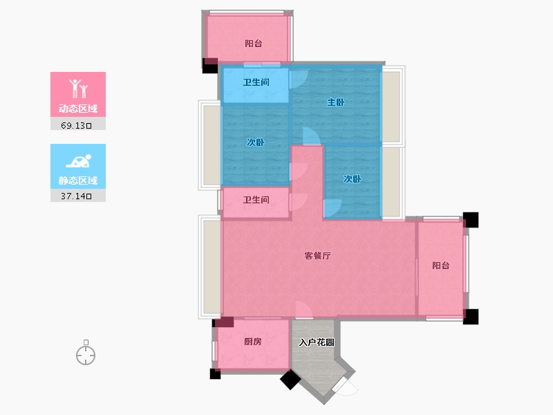 广东省-广州市-富城华庭9栋129㎡03户型-102.48-户型库-动静分区