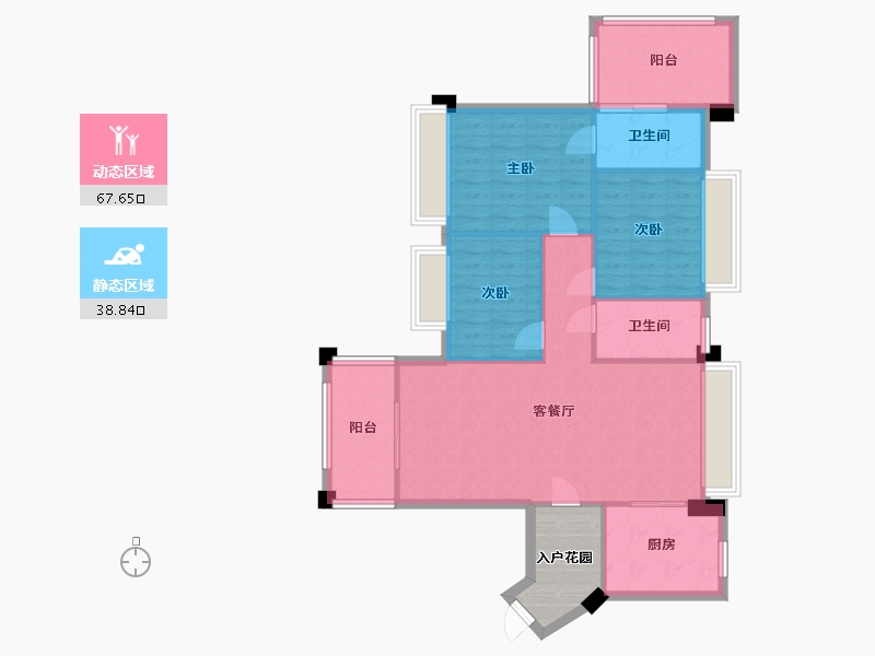 广东省-广州市-富城华庭9栋129㎡02户型-102.59-户型库-动静分区