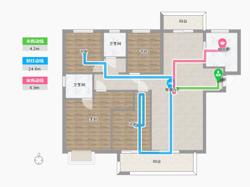 湖南省-长沙市-世茂璀璨天城5栋,9栋建面145m²-116.00-户型库-动静线