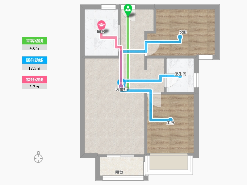 福建省-厦门市-保利天汇　56m²-44.80-户型库-动静线