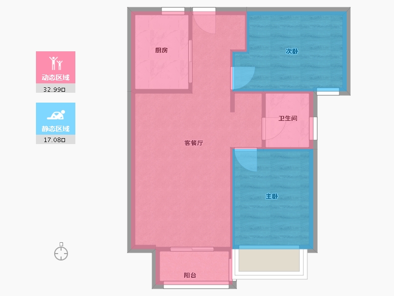 福建省-厦门市-保利天汇　56m²-44.80-户型库-动静分区