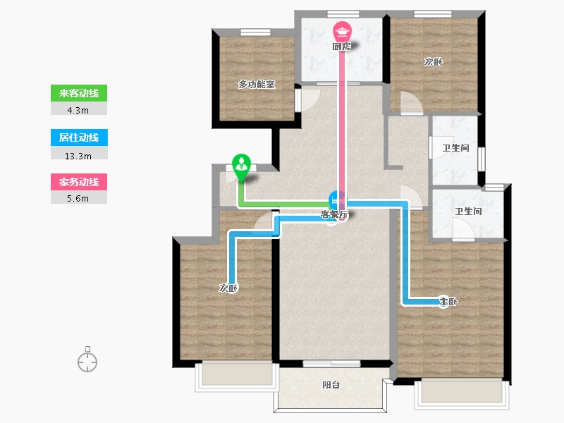 河南省-郑州市-亚新溱水府135㎡-110.58-户型库-动静线