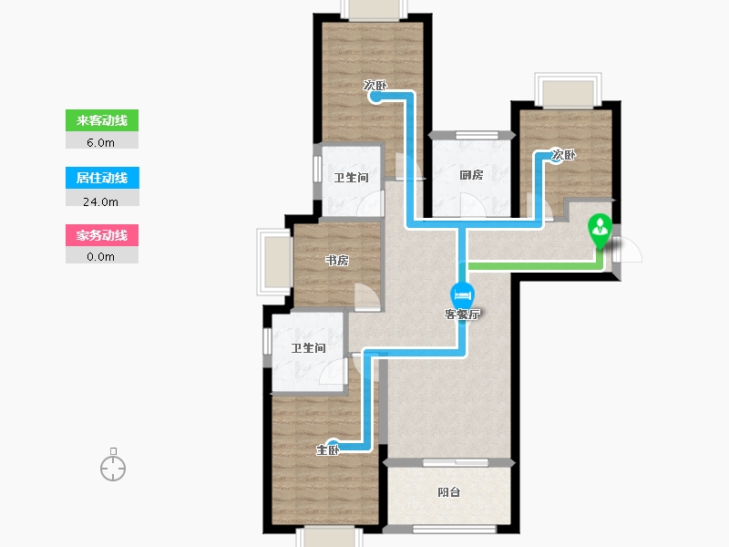 福建省-厦门市-世茂御海墅D1户型116m²-92.80-户型库-动静线