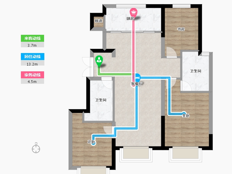 天津-天津市-金融街听湖小镇5号楼,6号楼,1号楼,2号楼,7号楼,8号楼,124号楼-75.92-户型库-动静线