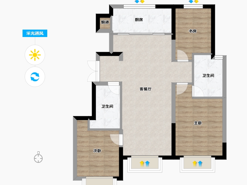 天津-天津市-金融街听湖小镇5号楼,6号楼,1号楼,2号楼,7号楼,8号楼,124号楼-75.92-户型库-采光通风