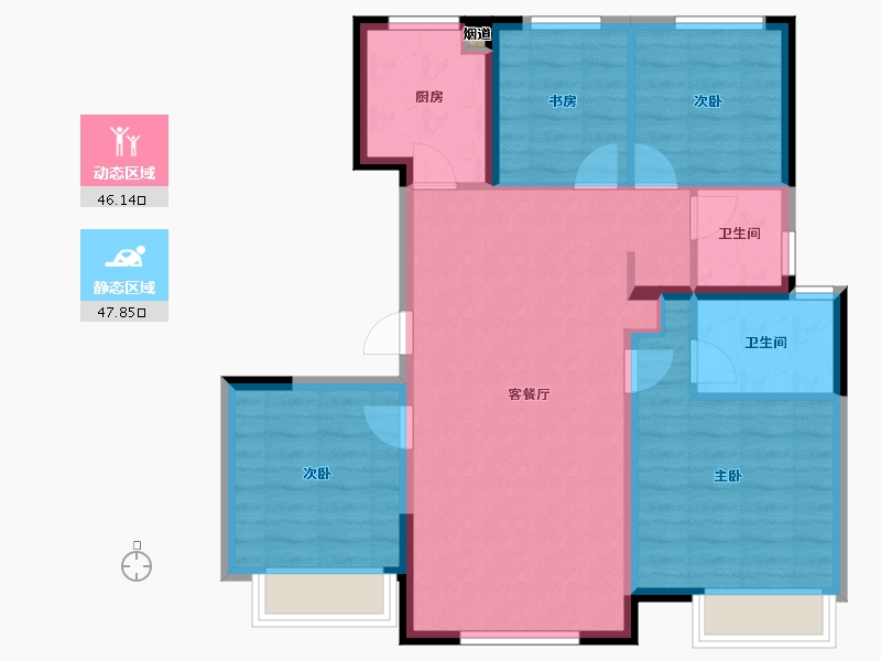 天津-天津市-天安象屿智慧城-都城50号楼,42号楼,39号楼建面120m²-84.39-户型库-动静分区