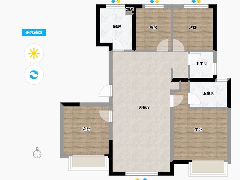 天津-天津市-天安象屿智慧城-都城50号楼,42号楼,39号楼建面120m²-84.39-户型库-采光通风