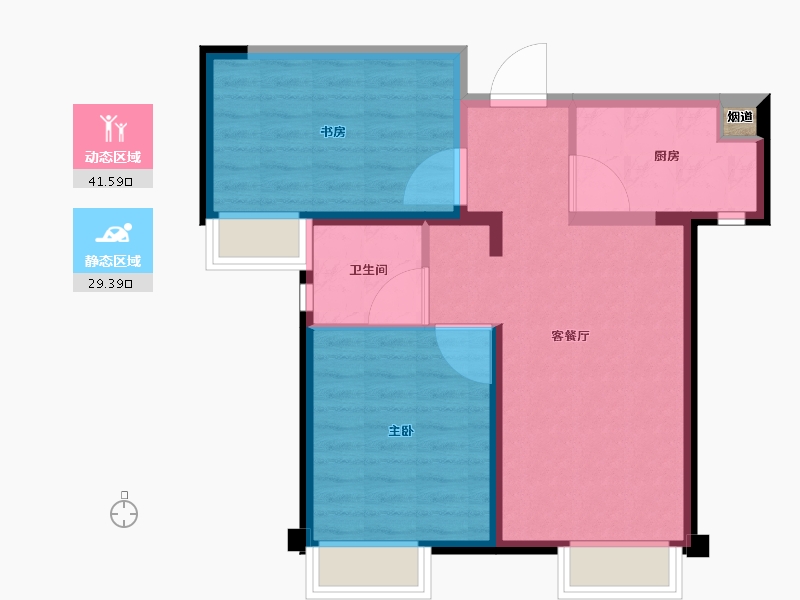 天津-天津市-天安象屿智慧城-都城13号楼,9号楼,8号楼建面80m²-63.84-户型库-动静分区