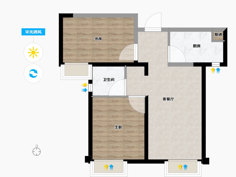 天津-天津市-天安象屿智慧城-都城13号楼,9号楼,8号楼建面80m²-63.84-户型库-采光通风