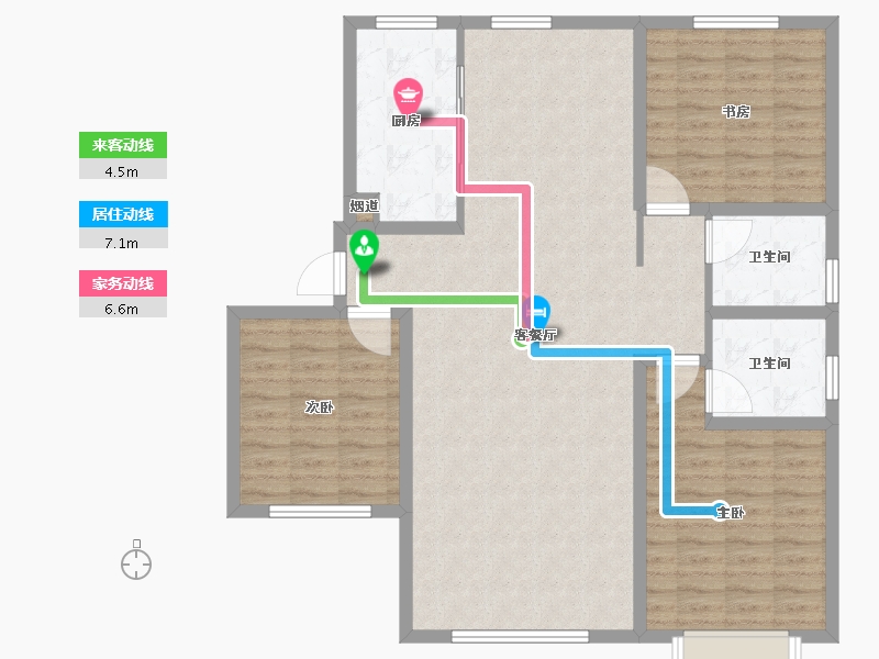 天津-天津市-天安象屿智慧城-都城6号楼,建面144m²-115.09-户型库-动静线