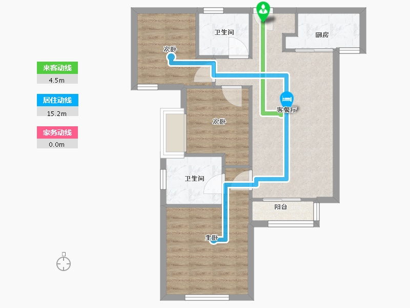 福建省-厦门市-中海世茂府1,2,3,5,7,8,9号楼85m²-68.00-户型库-动静线