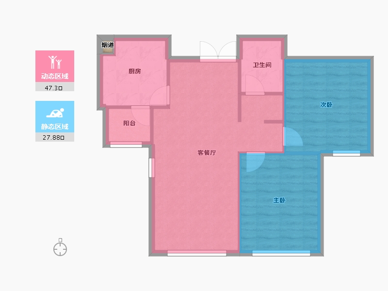 天津-天津市-首创天阅海河5号楼建面104m²-68.76-户型库-动静分区