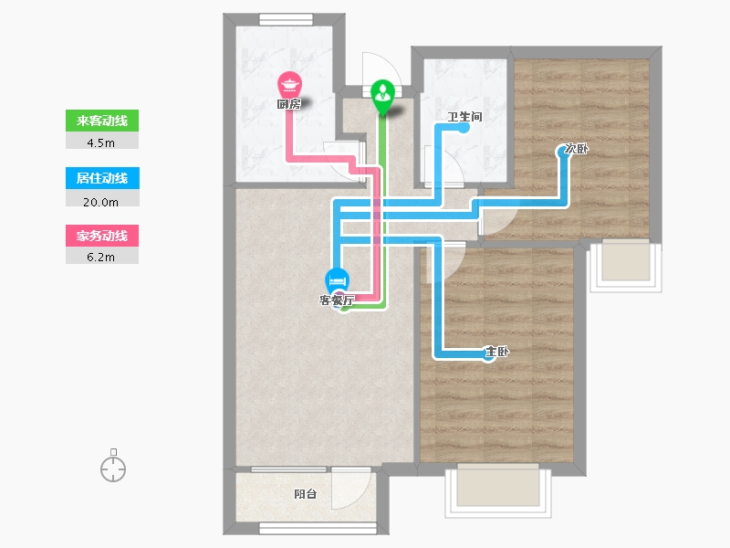 天津-天津市-天房中山路天房中山路5号楼,天房中山路10号楼建面89m²-60.26-户型库-动静线