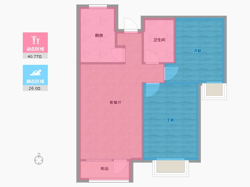 天津-天津市-天房中山路天房中山路5号楼,天房中山路10号楼建面89m²-60.26-户型库-动静分区