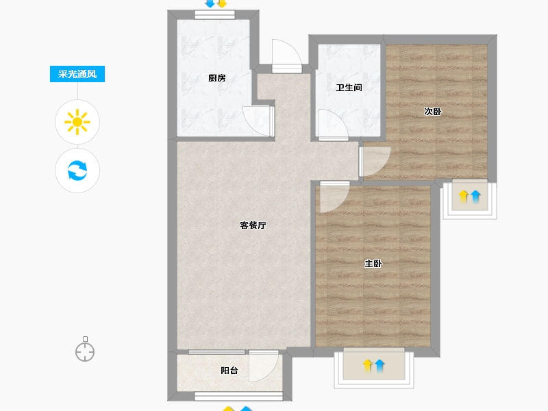 天津-天津市-天房中山路天房中山路5号楼,天房中山路10号楼建面89m²-60.26-户型库-采光通风