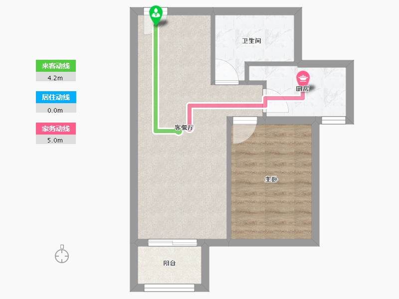 天津-天津市-中交上东湾上东花苑8号楼,上东花苑9号楼建面66m²-45.35-户型库-动静线