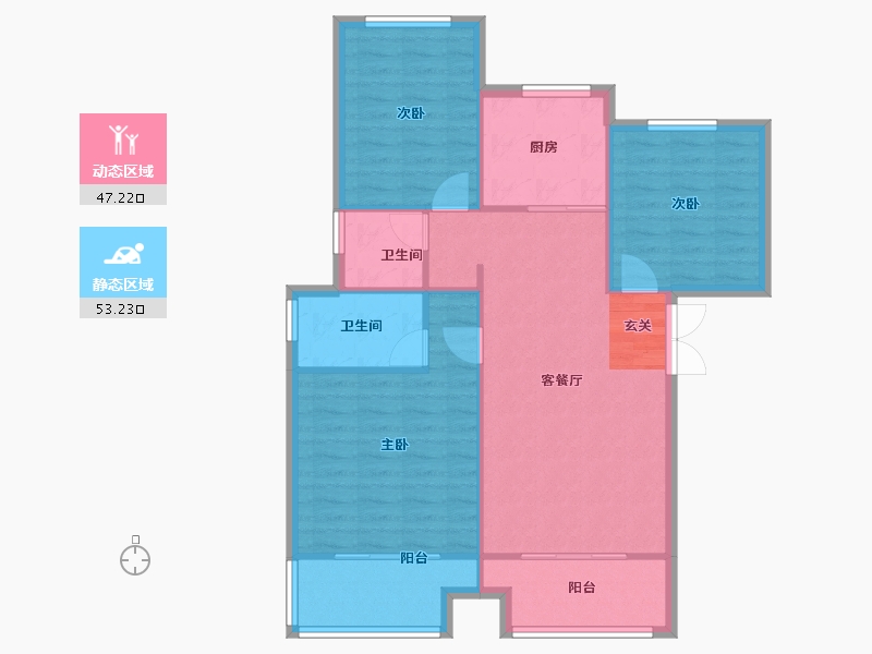 河南省-郑州市-永威溪樾1,2,3,5,6,7,8,9号楼115m²-92.00-户型库-动静分区