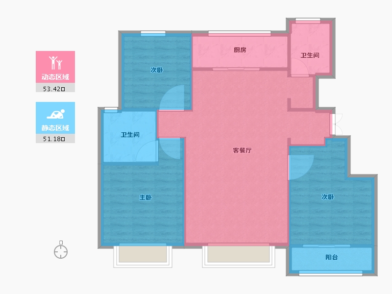 天津-天津市-中建海纳府46号楼,47号楼,48号楼,49号楼,50号楼,51号楼,52-95.99-户型库-动静分区