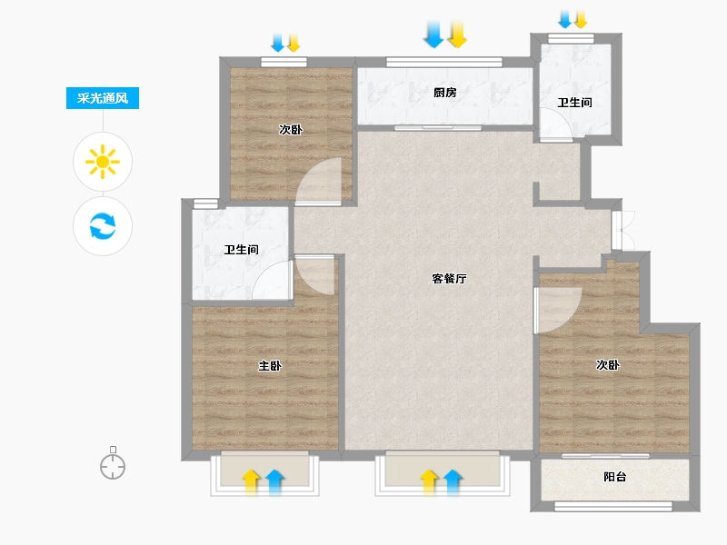 天津-天津市-中建海纳府46号楼,47号楼,48号楼,49号楼,50号楼,51号楼,52-95.99-户型库-采光通风