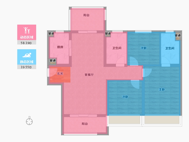 河南省-郑州市-融信江湾城三期14,三期15,三期16,三期8,三期10,三期12-88.00-户型库-动静分区