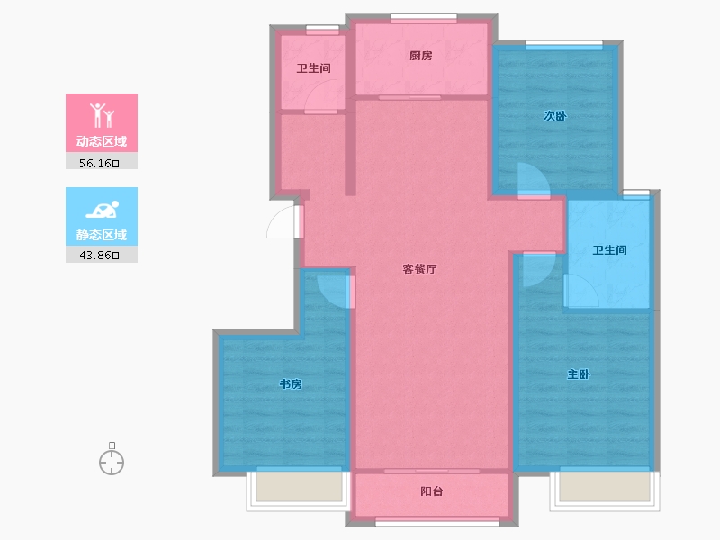 天津-天津市-保利天汇建面120m²-89.16-户型库-动静分区