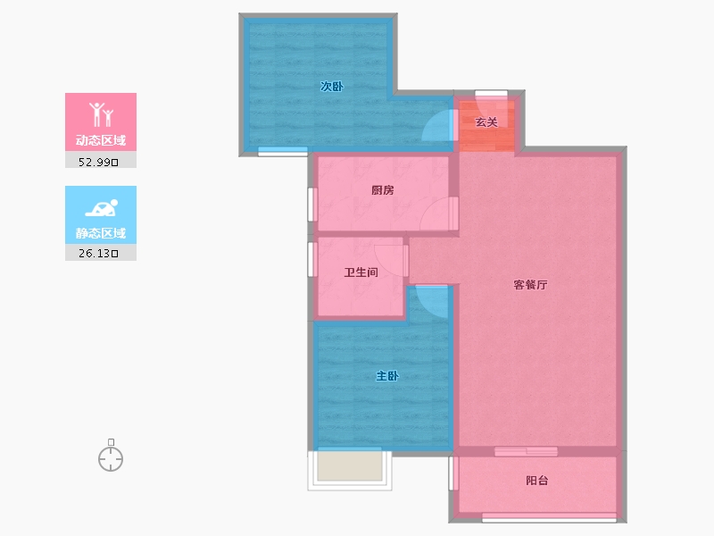 河南省-郑州市-郑西理想城3号楼,4号楼,5号楼,6号楼,7号楼,三期9,二期11,-70.40-户型库-动静分区