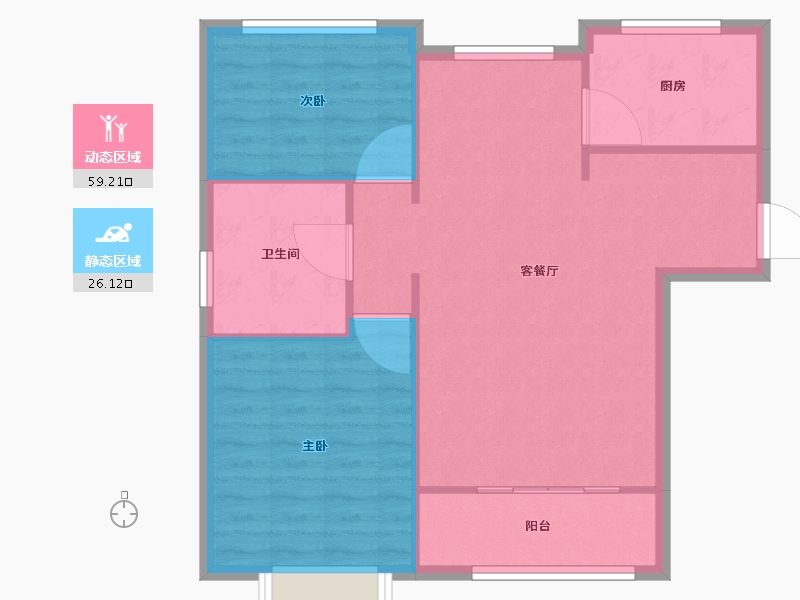 天津-天津市-静壹城建面98m²-78.40-户型库-动静分区