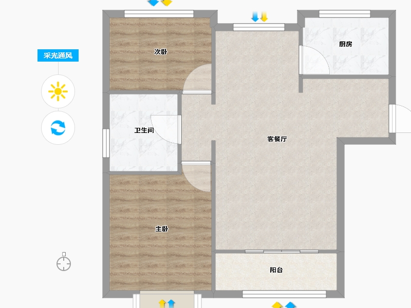 天津-天津市-静壹城建面98m²-78.40-户型库-采光通风