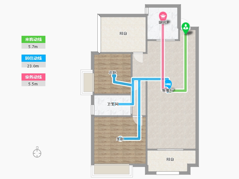 湖南省-长沙市-璞悦府1栋建面112m²-92.01-户型库-动静线