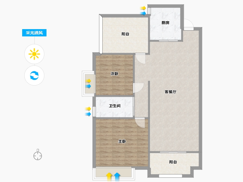 湖南省-长沙市-璞悦府1栋建面112m²-92.01-户型库-采光通风