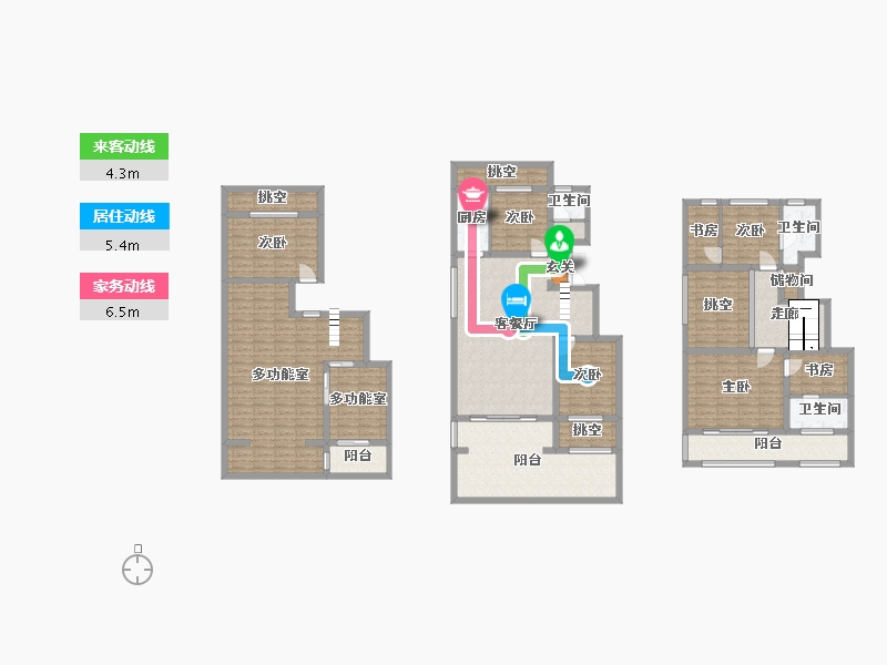 河南省-郑州市-物华臻悦苑256㎡户型在售256m²-225.56-户型库-动静线