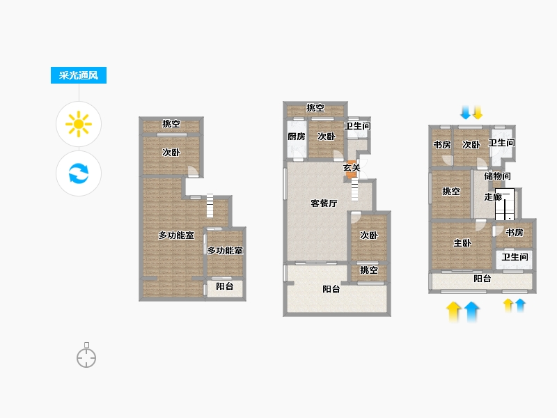 河南省-郑州市-物华臻悦苑256㎡户型在售256m²-225.56-户型库-采光通风