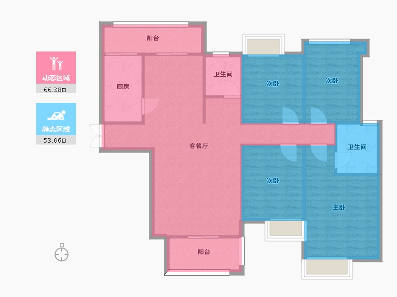 湖南省-长沙市-璞悦府2栋建面147m²-108.87-户型库-动静分区