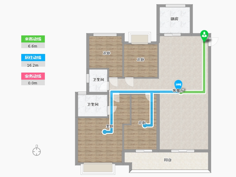 湖南省-长沙市-南山梅溪一方3栋,4栋建面184m²-130.70-户型库-动静线