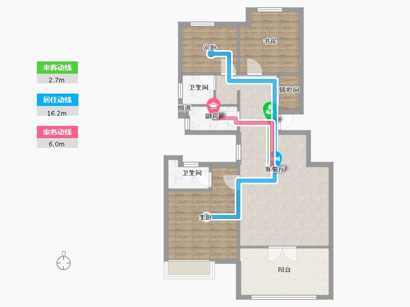 天津-天津市-社会山西苑39号楼,社会山西苑1号楼,社会山西苑2号楼,社会山西苑40号楼建面121m-96.76-户型库-动静线