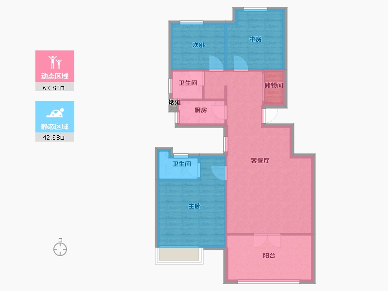 天津-天津市-社会山西苑39号楼,社会山西苑1号楼,社会山西苑2号楼,社会山西苑40号楼建面121m-96.76-户型库-动静分区