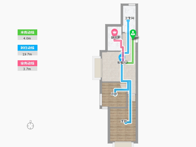 天津-天津市-路劲太阳城皓阳园5号楼,皓阳园6号楼建面74m²-48.83-户型库-动静线