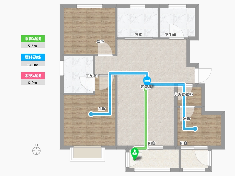 天津-天津市-中交樾公馆14号楼建面113m²-90.40-户型库-动静线