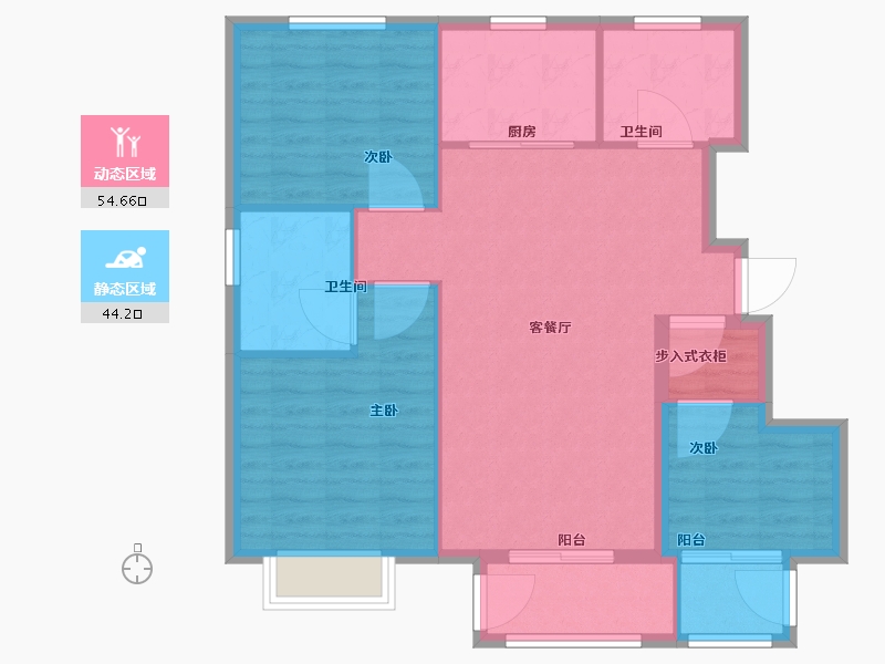 天津-天津市-中交樾公馆14号楼建面113m²-90.40-户型库-动静分区