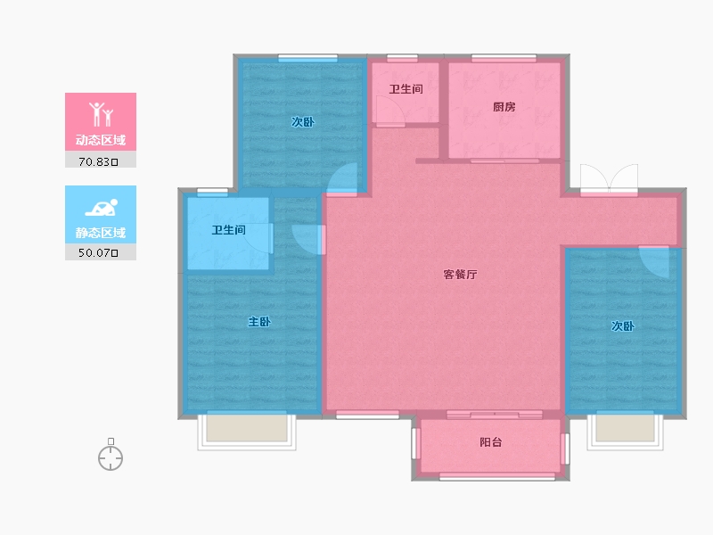 天津-天津市-融侨方圆汀兰苑34号楼建面137m²-109.70-户型库-动静分区