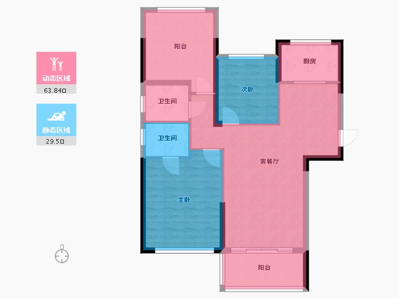 湖南省-长沙市-通号岭绣苑3号楼建面109m²-84.12-户型库-动静分区