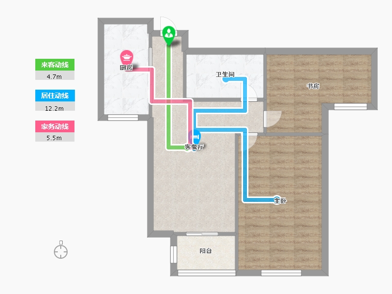 天津-天津市-泰达城河与海10号楼,11号楼建面80m²-64.00-户型库-动静线