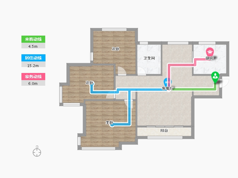 天津-天津市-雅仕兰庭雅仕嘉园4号楼,雅仕嘉园8号楼建面116m²-92.80-户型库-动静线