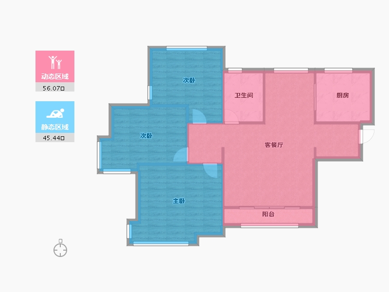 天津-天津市-雅仕兰庭雅仕嘉园4号楼,雅仕嘉园8号楼建面116m²-92.80-户型库-动静分区