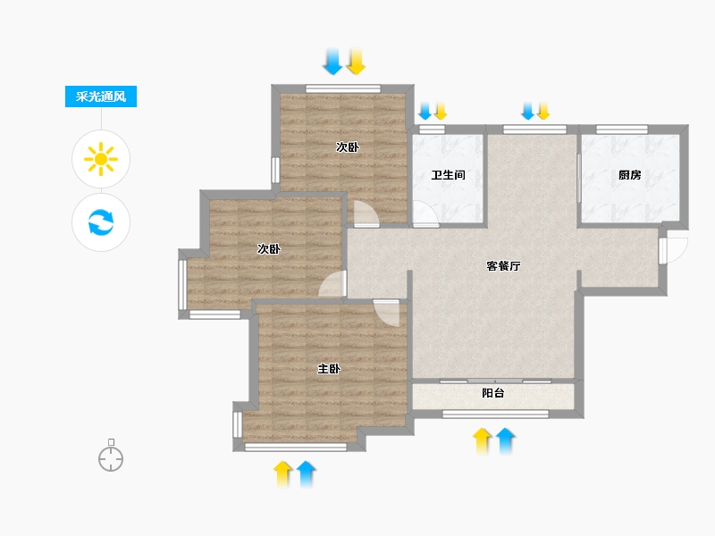 天津-天津市-雅仕兰庭雅仕嘉园4号楼,雅仕嘉园8号楼建面116m²-92.80-户型库-采光通风